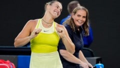 Aryna Sabalenka siegt und tanzt. (Bild: Copyright 2025 The Associated Press. All rights reserved)