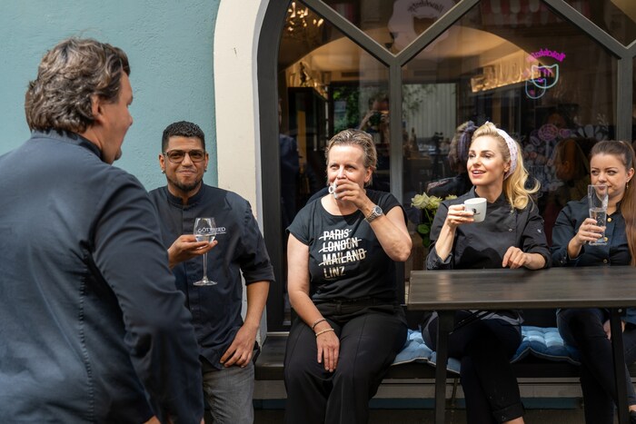 Silvia Schneider (pictured here with the team from top Linz restaurant Göttfried) would like to ...