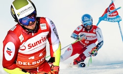 Manuel Feller (li.) und Marco Schwarz verpassten die Spitzenplätze in Adelboden.