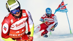 Manuel Feller (li.) und Marco Schwarz verpassten die Spitzenplätze in Adelboden. (Bild: GEPA/APA/AFP/FABRICE COFFRINI)