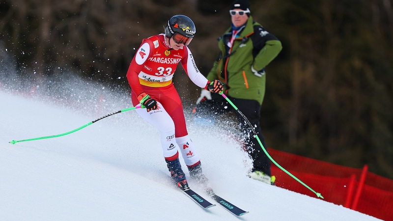 Tamara Tippler was eliminated in the only training session for the downhill in St. Anton. (Bild: GEPA pictures)