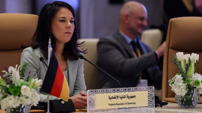 Germany's Green Foreign Minister Annalena Baerbock during the meeting of foreign ministers in ...