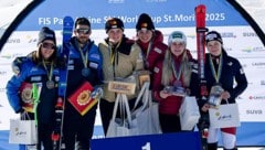 Veronika Aigner gewann mit Elisabeth Aigner beide Riesentorlauf-Rennen beim Paraski-Weltcup in St. Moritz. Elina Stary belegte mit Guide Vanessa Arnold in beiden Rennen Rang drei. (Bild: Ski Austria)