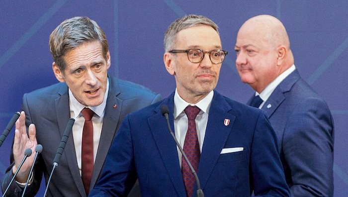 Die Parteichefs Herbert Kickl (FPÖ) und Christian Stocker (ÖVP) haben sich auf einen gemeinsamen ...