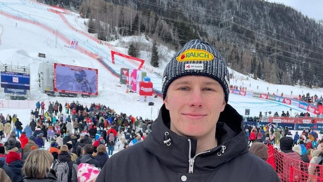 Ländle downhill racer Martin-Luis Walch watched the two women's World Cup races in St. Anton from the finish area. (Bild: zVg)