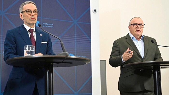 Kickl und sein Kandidat für das Finanzministerium, Arnold Schiefer