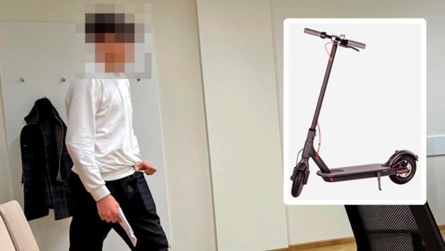 Der 17-Jährige rammte in Wien mit dem E-Scooter eine 53-Jährige frontal. (Bild: Krone KREATIV/A.Richter Stock A., Krone KREATIV)