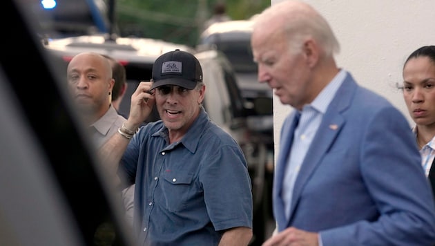 Hunter Biden (links) und der scheidende US-Präsident (Bild: ASSOCIATED PRESS)