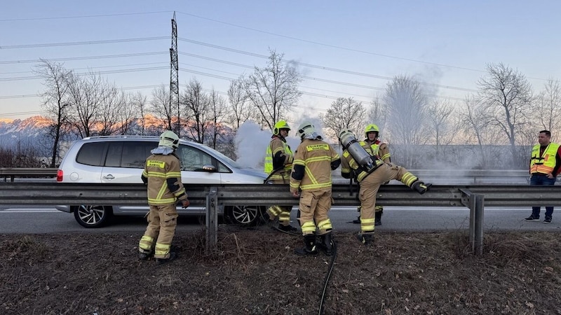 Einsatzort A14. (Bild: Feuerwehr Rankweil)