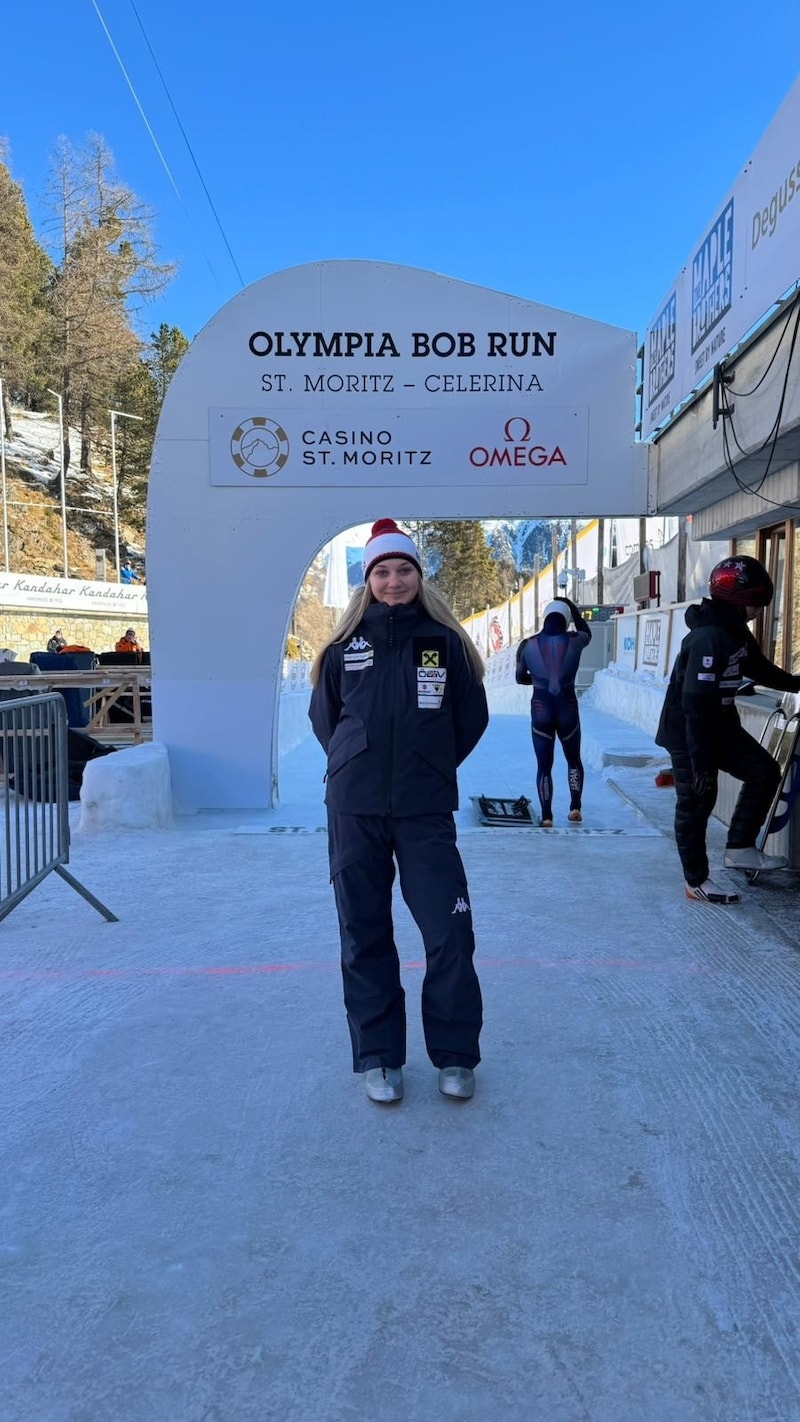 Sarah Baumgartner in St. Moritz, one of her new favorite tracks. (Bild: zVg)