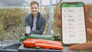 Die App zeigt alle Abholtermine und erinnert mit eigenem Ton daran, die richtige Tonne pünktlich vor die Tür zu stellen. (Bild: Krone KREATIV/Doris Seebacher )