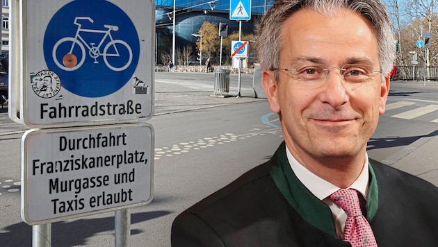 Kurt Hohensinner, Chairman of the Graz ÖVP, is critical of the new traffic strategy (Bild: Krone KREATIV/Christian Jauschowetz)