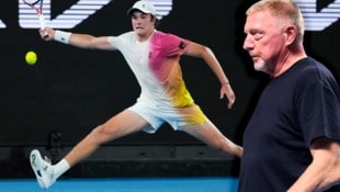 Joao Fonseca (li.) begeistert auch Boris Becker. (Bild: Copyright 2025 The Associated Press. All rights reserved)