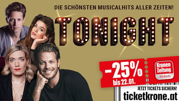 Zusammen mit einer fantastischen Liveband präsentieren gleich acht Stars die schönsten Musical-Melodien aller Zeiten. (Bild: Andrea Peller, Julia Stix, P. Dietrich, Saskia Allers)