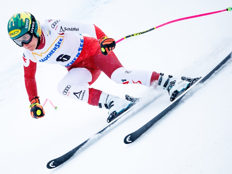 Abfahrtsjuniorenweltmeisterin Victoria Olivier steigerte sich vom Training ins Rennen ordentlich. (Bild: GEPA pictures)