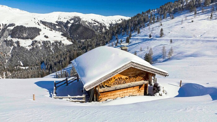 Magnificent snowy landscape in Bramberg