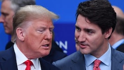 US-Präsident Donald Trump mit dem scheidenden Premierminister Kanadas Justin Trudeau (Bild: APA/AFP/Nicholas Kamm)