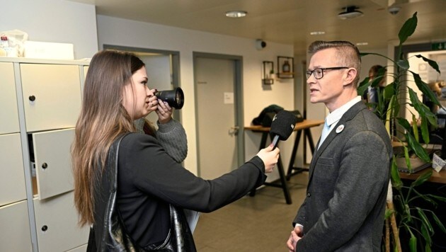 Géza Molnár (Liste Hausverstand) im Interview vor dem TV-Auftritt. (Bild: Antal Imre/Imre Antal)