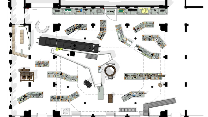 The floor plan of the new "Material Worlds" (Bild: Propeller Z)