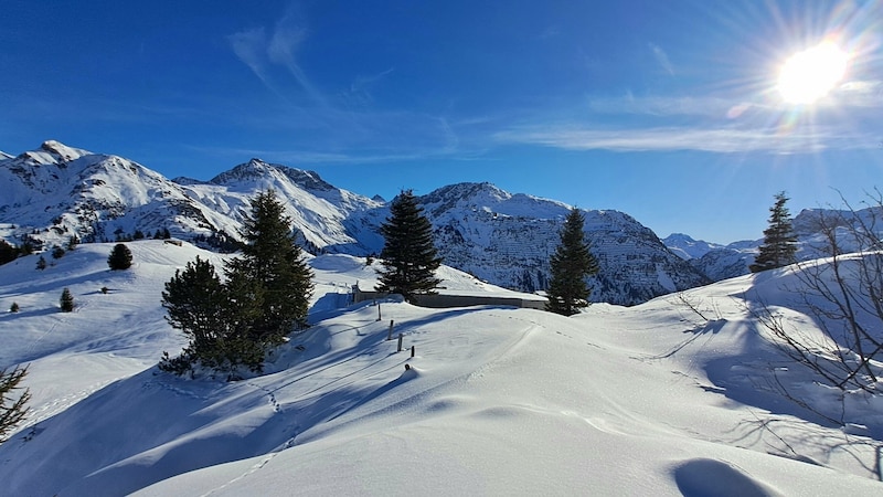 Wunderschöne Winterlandschaft in Lech Tannegg. (Bild: Bergauer Rubina)