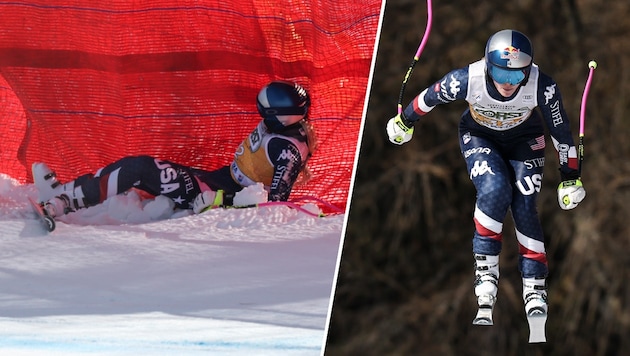 Lindsey Vonn stürzte im Training von Cortina.  (Bild: Copyright 2025 The Associated Press. All rights reserved)