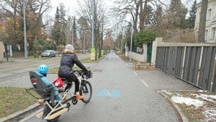 Die Radverbindung in der Pötzleinsdorfer Straße: Hier gibt es einen gemeinsam Fuß- und Radweg. (Bild: Bartel Gerhard/Gerhard Bartel)