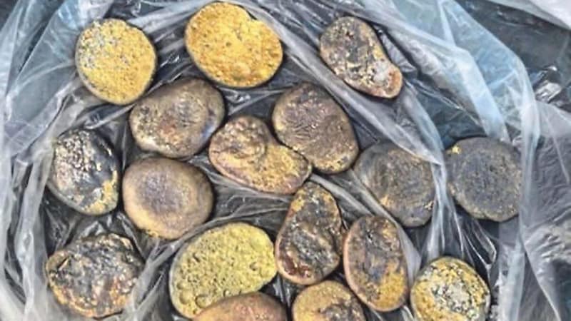 The historical coins were apparently melted down. Only these pieces were found. (Bild: Privat)