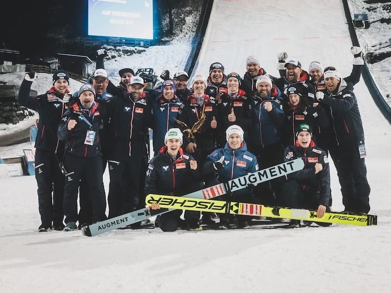 Das ÖSV-Springerteam feierte bei der vergangenen Vierschanzentournee einen historischen Triumph. (Bild: Jürgen Feichtner)