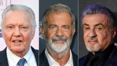 Jon Voight, Mel Gibson und Sylvester Stallone sollen für Trump in Kalifornien nach dem Rechten sehen.   (Bild: APA/TIMOTHY A. CLARY, VALERIE MACON / AFP)