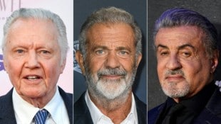 Jon Voight, Mel Gibson und Sylvester Stallone sollen für Trump in Kalifornien nach dem Rechten sehen.   (Bild: APA/TIMOTHY A. CLARY, VALERIE MACON / AFP)