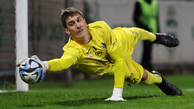 Goalkeeper Florian Wiegele already knows coach Rene Poms from his time in Leoben. (Bild: GEPA pictures)