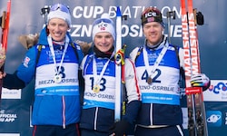 Fabian Müllauer (li.) mit den Norwegern Isak Frey und Sivert Bakken.