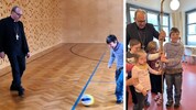 Gekonnt spielten sich Magnus und Bischof Hermann Glettler den Ball zu (li.). Zuvor präsentierte ...