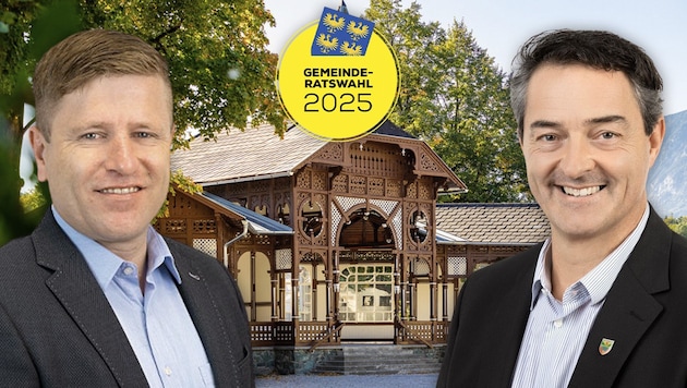 Mayor Jochen Bous (right) wonders whether other signatures have also been forged. However, FPÖ district party chairman Jürgen Handler (left) can rule this out. (Bild: Krone KREATIV/Gemeinde Payerbach, Wiener Alpen, FPÖ NÖ)