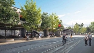 Anrainer der geplanten Hochstrecke mit der neuen Station in der Hietzinger Hauptstraße lehnen ...