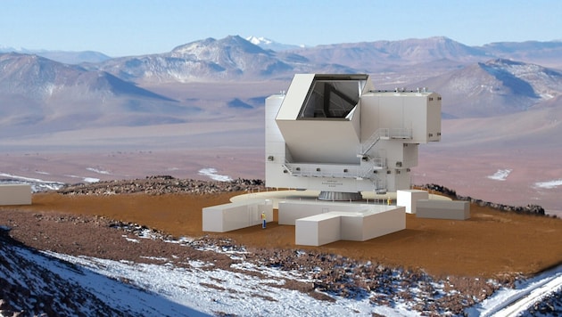 Artist's impression: this is what the Fred Young Submillimeter Telescope in Chile will look like. (Bild: CCAT Observatory Inc.)