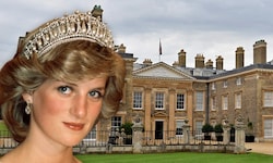 Prinzessin Diana, im Hintergrund: Althorp House