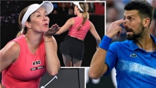 Danielle Collins‘ provokantes Verhalten ging um die Welt – Novak Djokovic ist jetzt ihr Fan. (Bild: AP)