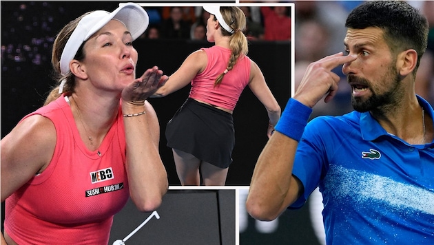 Danielle Collins‘ provokantes Verhalten ging um die Welt – Novak Djokovic ist jetzt ihr Fan. (Bild: AP)