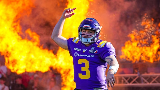 Vikings-Quarterback Ben Holmes (Bild: GEPA/GEPA pictures)