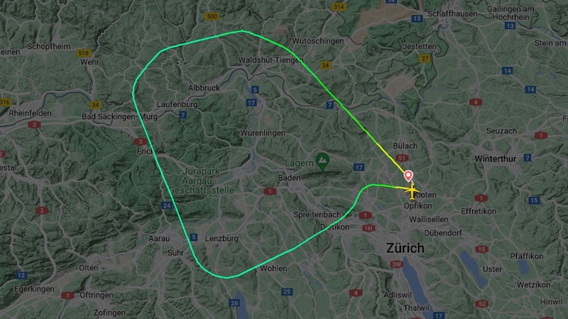 (Bild: https://www.flightradar24.com (Screenshot))