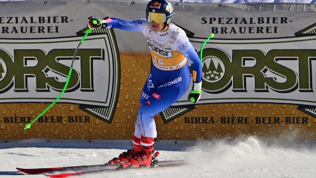 Sofia Goggia jubelt „daheim“. (Bild: APA/AFP/Tiziana FABI)