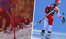 Vincent Kriechmayr stürzte in Wengen – und fuhr tatsächlich mit einem Ski ins Ziel.