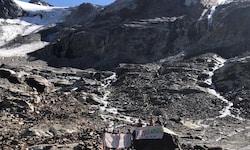Der Ochsentaler Gletscher in der Silvretta ist wie alle Alpengletscher stark geschrumpft.