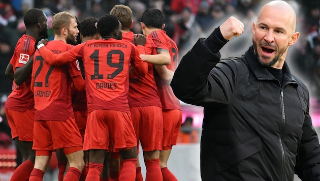 Bayern gewinnt 3:2 gegen Wolfsburg, Hoffenheim mit Trainer Christian Ilzer gelingt ein Befreiungsschlag. (Bild: APA/AFP/LUKAS BARTH-TUTTAS, GEPA Pictures, Photoshop)