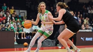 Simone Sill (am Ball) und UBI Graz greifen nach dem Cup-Titel in der eigenen Halle. (Bild: GEPA/GEPA pictures)