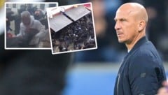 Trainer Gerhard Struber und der FC Köln verurteilen den Angriff auf harmlose Fans. (Bild: GEPA, twitter, krone.at-grafik)