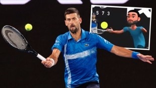 Die Spiele von Novak Djokovic und Co. laufen aus rechtlichen Gründen nur in einem animierten Live-Stream am YouTube-Kanal der Australian Open.  (Bild: AO Animated/Australian Open 2025, AFP, Krone KREATIV)