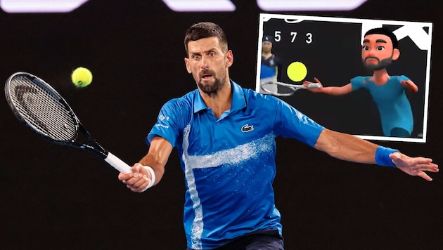 For legal reasons, the matches of Novak Djokovic and Co. are only shown in an animated live stream on the Australian Open YouTube channel. (Bild: AO Animated/Australian Open 2025, AFP, Krone KREATIV)