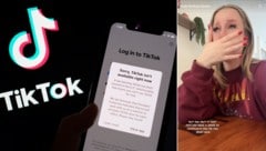 Zahlreichen Influencern kamen wegen des TikTok-Aus in den USA die Tränen. (Bild: Krone KREATIV/APA/AFP/Chris DELMAS, tiktok.com/@emilyesenn)